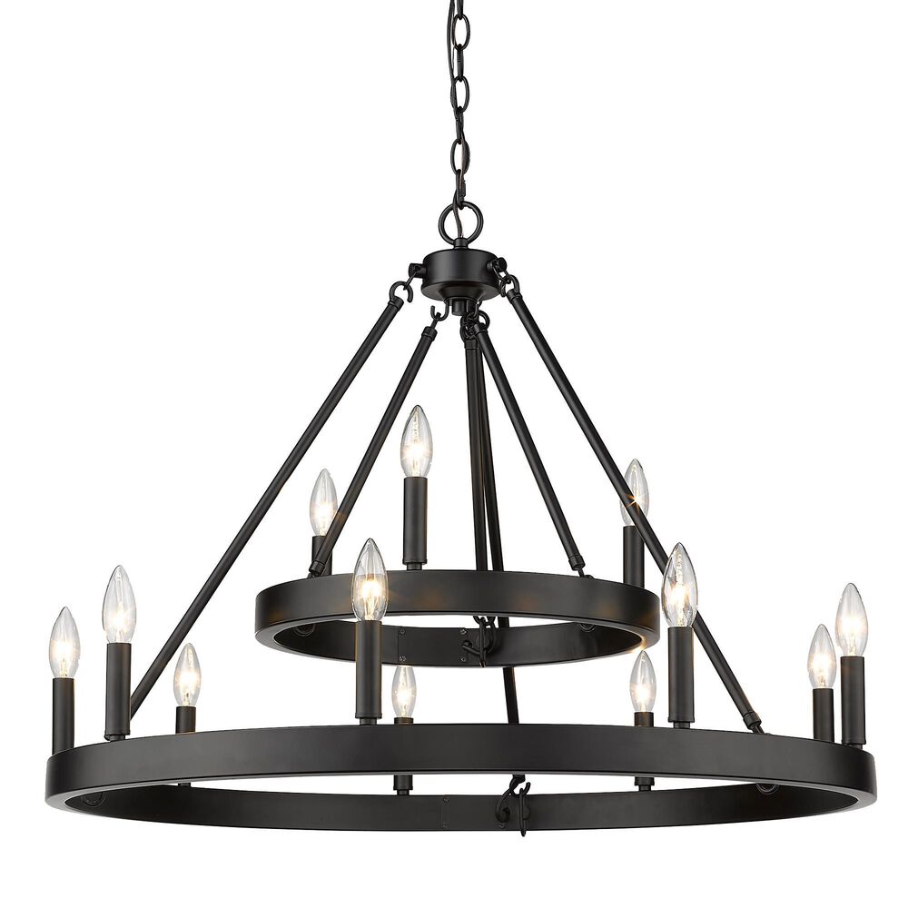 Golden Lighting Alastair 12-Light Chandelier in Matte Black, , large