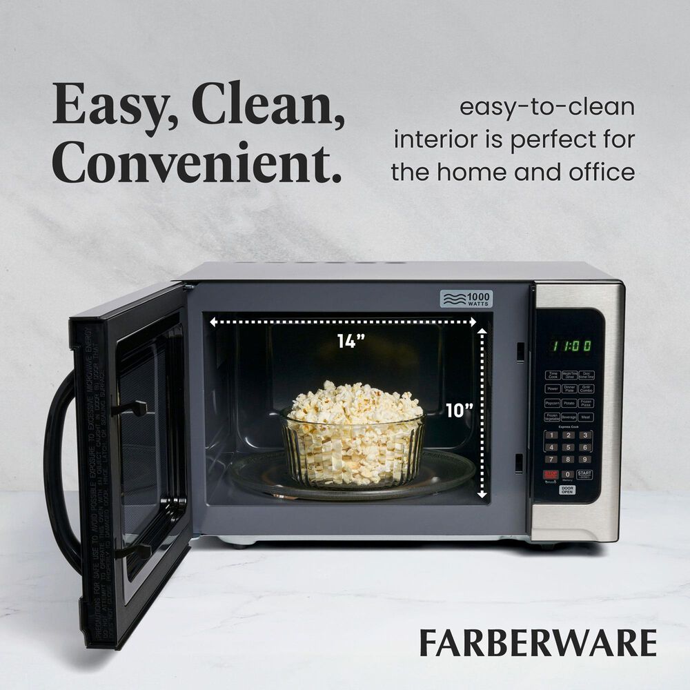 Faberware Professional 1.2 Cu. Ft. Microwave Oven in Stainless Steel, , large
