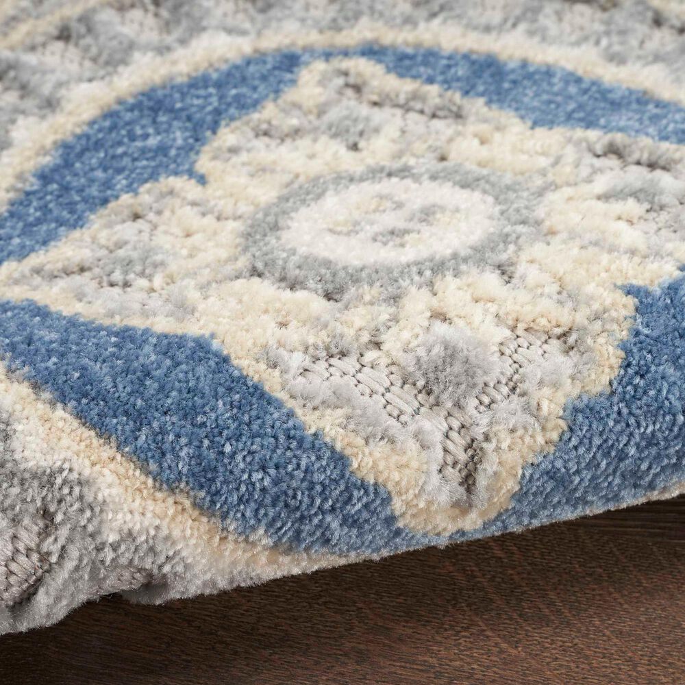 Nourison Aloha ALH30 5&#39;3&quot; x 7&#39;5&quot; Blue and Grey Indoor/Outdoor Area Rug, , large