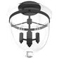Hunter Belltown 3-Light Semi-Flush Mount in Natural Iron, , large