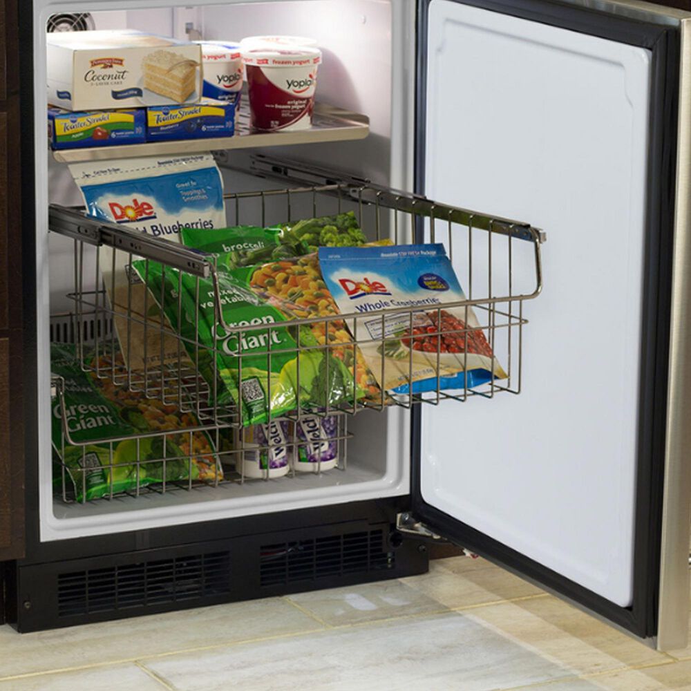 Marvel 4.9 Cu. Ft. Built-In Freezer with 2 Chrome Wire Bins in Stainless Steel, , large