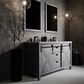 Lexora Home Marsyas 60" Double Bathroom Vanity in Dark Grey with White Carrara Marble Top and Rectangular Sinks, , large