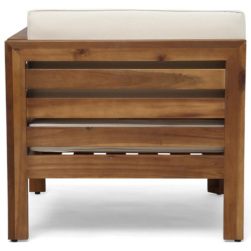 Hearth and Haven Cambridge 5-Piece Patio Conversation Set with Beige Cushion in Teak, , large