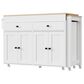 HOMLUX 75" Kitchen Island with Extendable Dining Table in White, , large