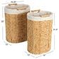 Household Essentials 2-Piece Handwoven Water Hyacinth Oval Hamper Set in Natural, , large