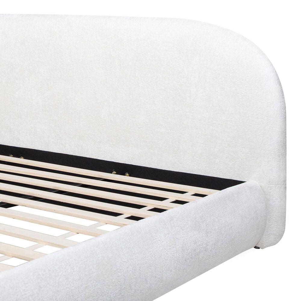 Jennifer Taylor Home Archie Puffy Grounded Queen Upholstered Platform Bed in Almond White, , large