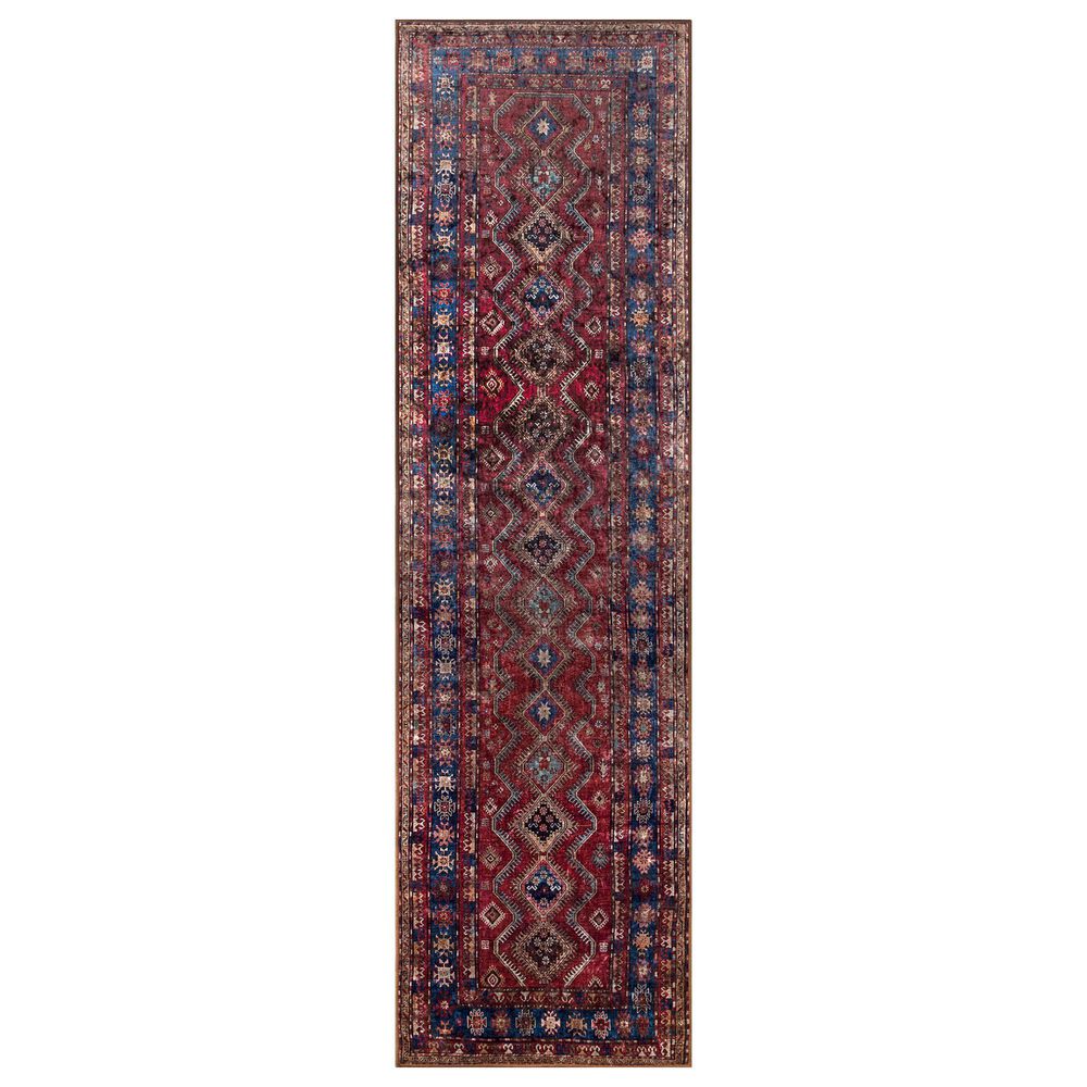Momeni Karachi KAR-1 2"3" x 8" Burgundy Runner, , large