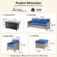 HOMLUX 10-Piece All-Weather PE Rattan Patio Conversation Set in Navy Blue, , large