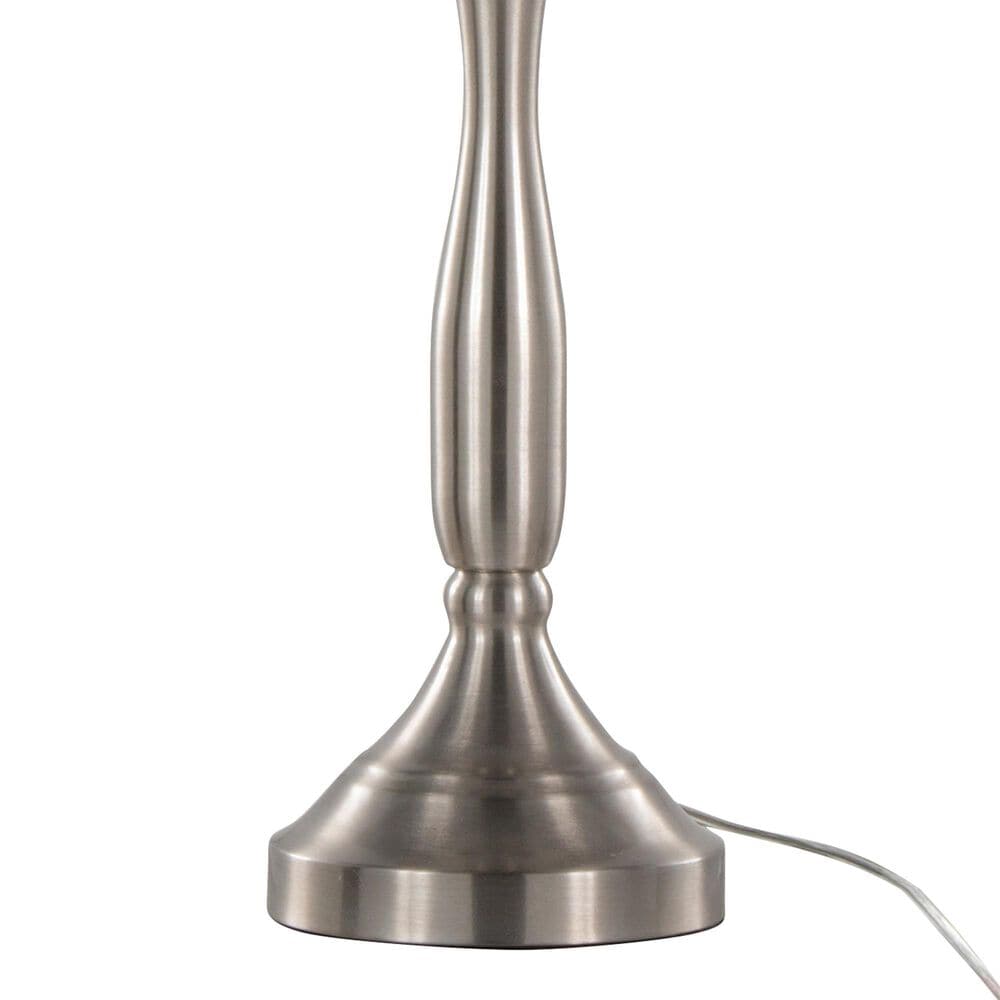 Grandview Gallery Sawyer 25&quot; Table Lamp with Light Grey Linen Shade in Brushed Nickel, , large