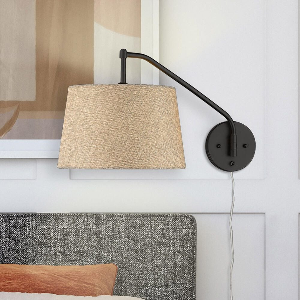 Golden Lighting Ryleigh 1-Light Articulating Wall Sconce in Matte Black, , large