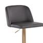 LumiSource Toriano Swivel Adjustable Bar Stool with Grey Faux Leather Upholstery in Gold (Set of 2), , large