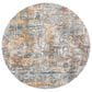 Surya Presidential PDT-2305 7"9" Round Blue, Gray and Orange Area Rug, , large