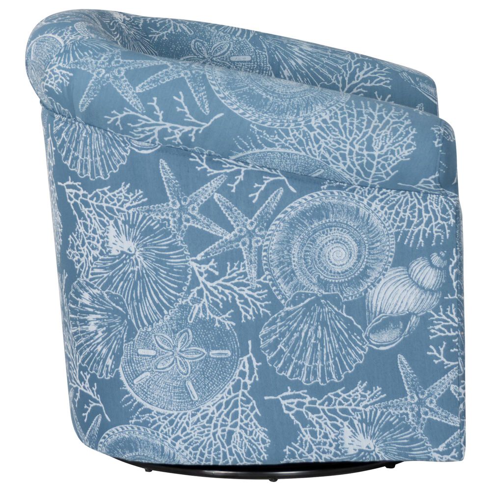 Linon Home Decor Bonnie Swivel Club Chair in Denim and White, , large