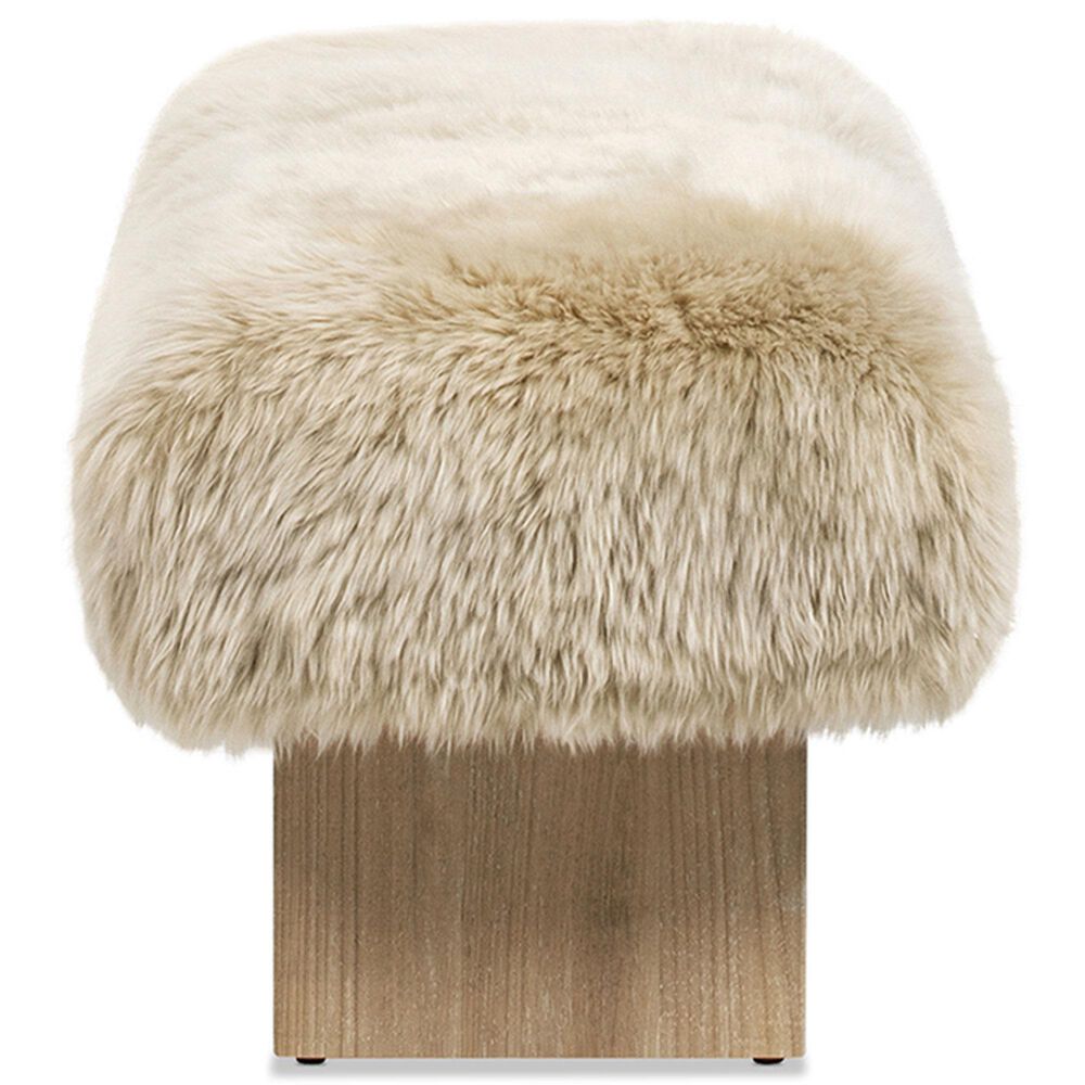 Jennifer Taylor Home Leda Accent Bench with Natural Blonde Upholstered in Natural, , large