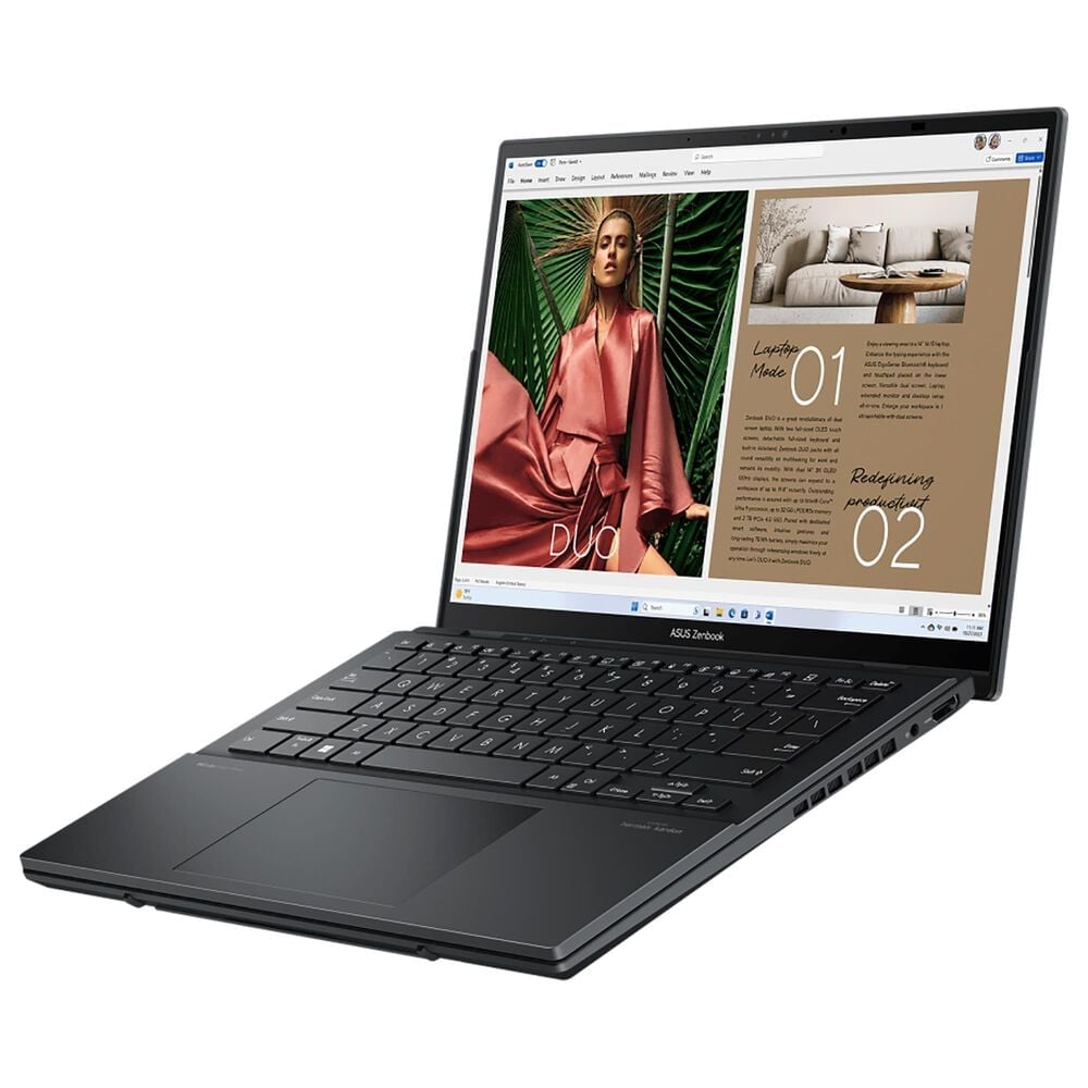 ASUS Zenbook Duo 14&quot; Laptop | Intel Core Ultra 7 Processor 155H - 16GB RAM - Intel Arc Graphics - 1TB SSD in Inkwell Grey, , large