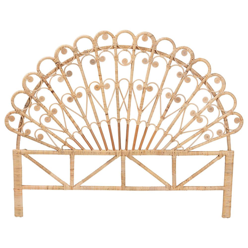 Baxton Studio Rasima Queen Standalone Headboard in Natural Brown, , large