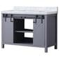 Lexora Home Marsyas 48" Single Bathroom Vanity in Dark Grey with White Carrara Marble Top and Rectangular Sink, , large