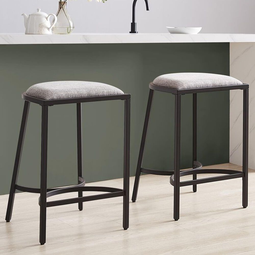 Crosley Furniture Ellery 24" Counter Stool in Gray (Set of 2), , large
