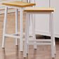HOMLUX 25.6" Counter Stool in Light Brown and White (Set of 2), , large