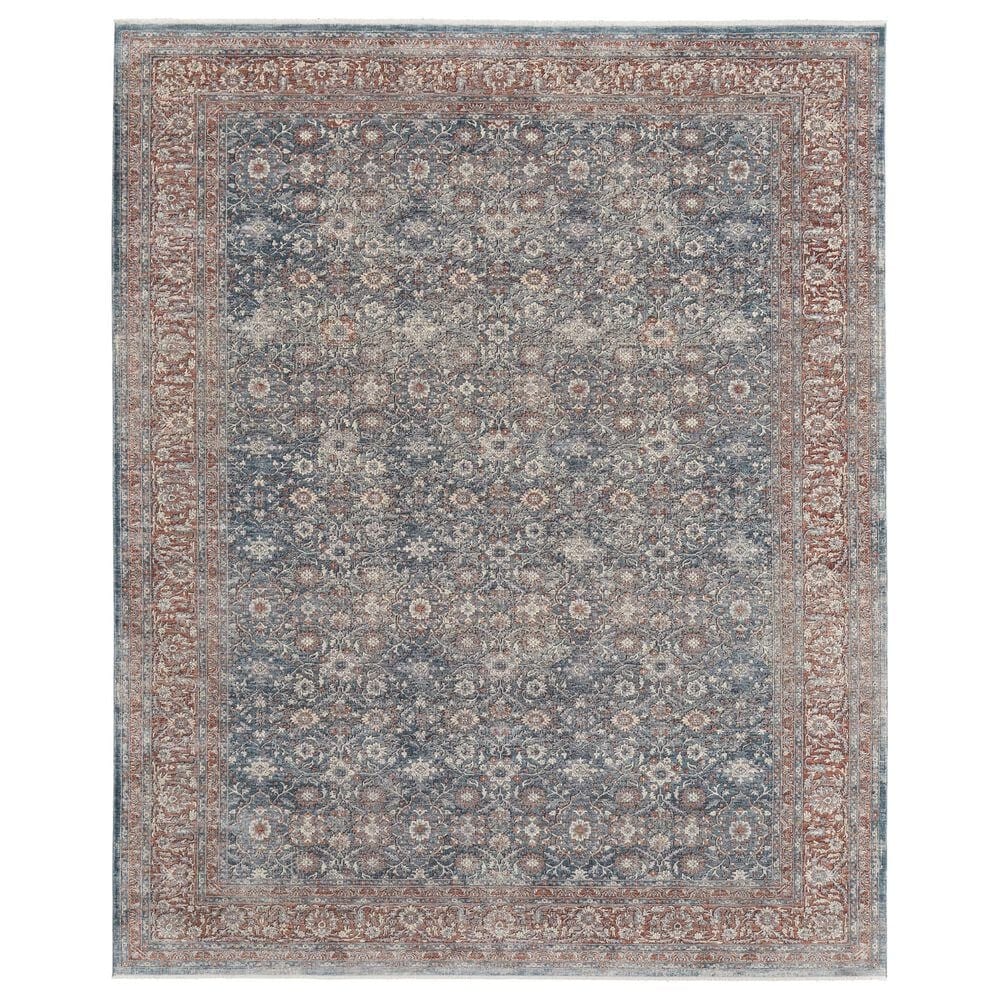 Feizy Marquette 2" x 3" Blue and Rust Area Rug, , large