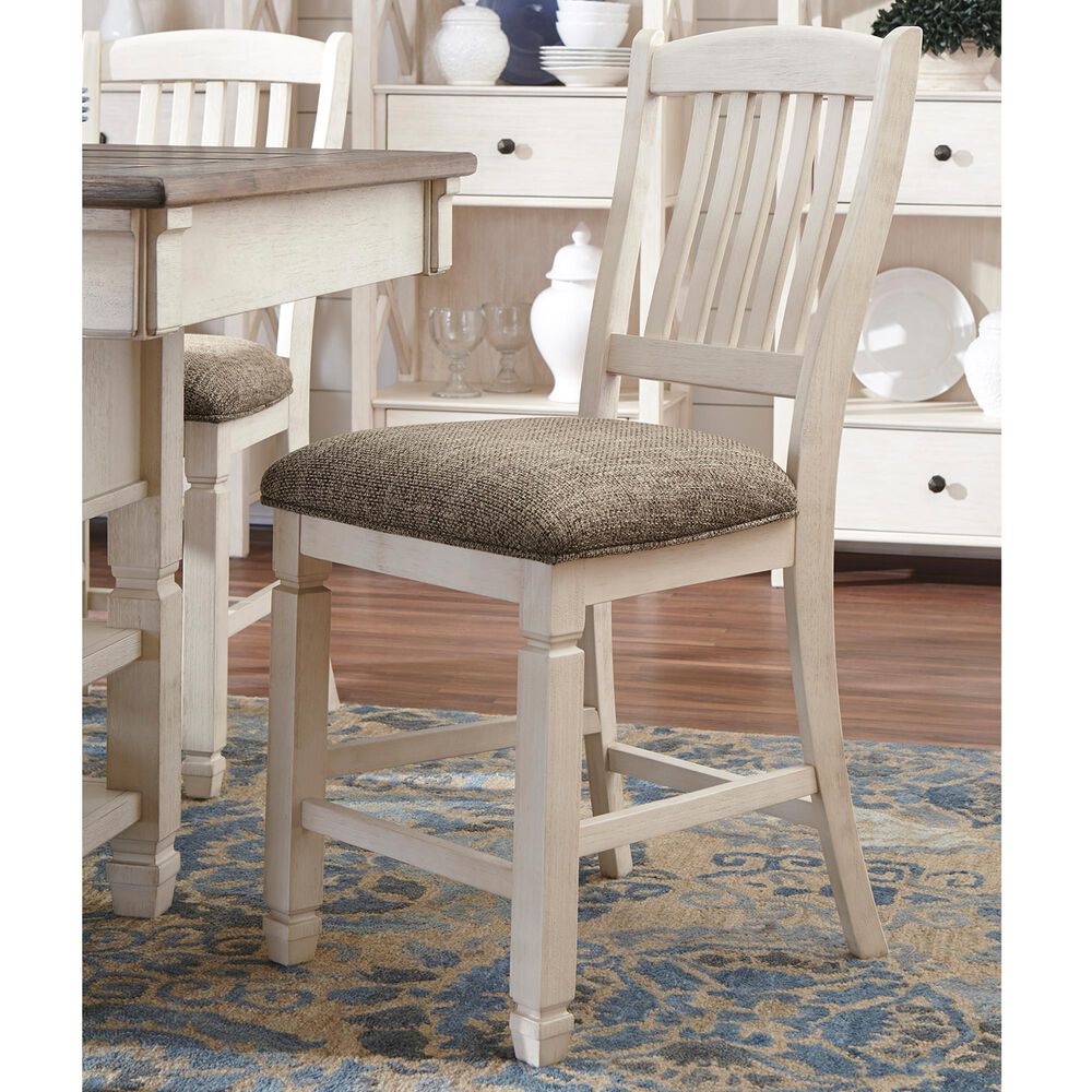 Signature Design by Ashley Bolanburg Upholstered Counter Stool in Antique White, , large