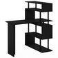 HOMLUX 5-Tier Shelves L-Shape Computer Desk in Americano and Black, , large