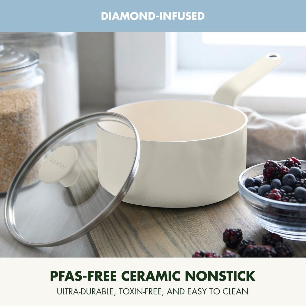 Green Pan Rio Advanced 2-Quart Saucepan with Lid in Cream, , large