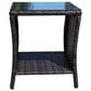 Hearth and Haven Wicker Patio Coffee Table with Clear Tempered Glass Top in Brown, , large