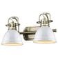 Golden Lighting Duncan 2-Light Bath Vanity in Aged Brass and Glossy White, , large