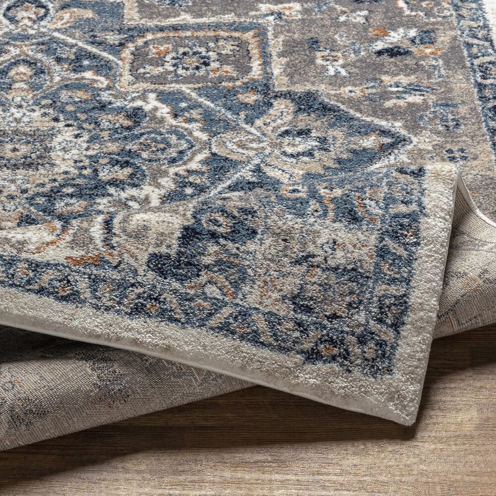 Surya Tuscany 7&#39;10&quot; Square Denim, Brown and Gray Area Rug, , large