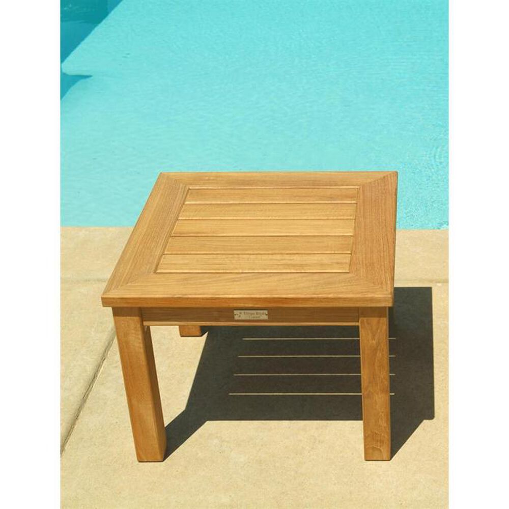 Three Birds Casual Newport Low Square Side Table in Natural Teak, , large