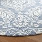 Safavieh Micro-Loop MLP512M 5" Round Blue and Ivory Area Rug, , large
