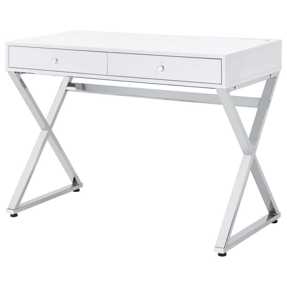 Gunnison Co. Coleen Writing Desk with USB Port in White, , large