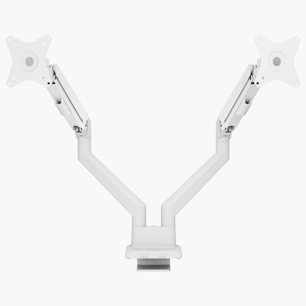 Arozzi Alzare Neo Duo Dual Arm Gas Spring Monitor Arm in White, , large