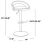 LumiSource Grotto Swivel Adjustable Bar Stool with White Velvet Upholstery in Chrome (Set of 2), , large