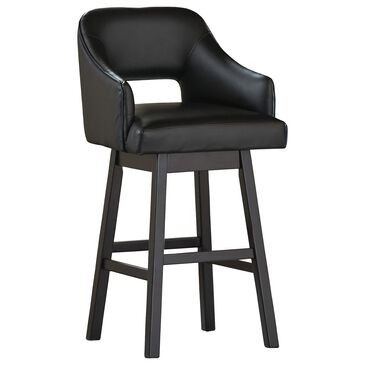 Signature Design by Ashley Tallenger 31" Swivel Barstool with Black Cushion in Dark Brown, , large