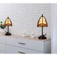 Cal Lighting 13" Tiffany Accent Lamp with Orange Shade in Dark Bronze, , large