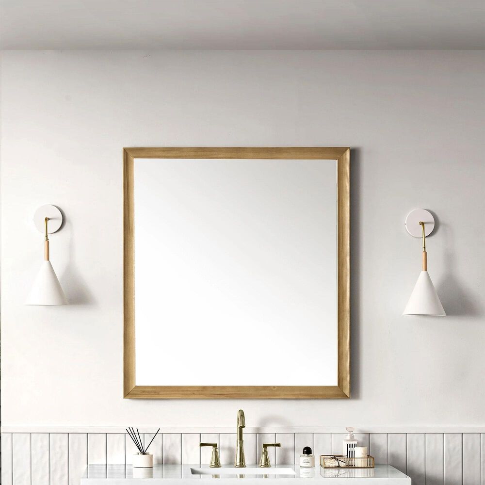 James Martin Vanities Glenbrooke 36&quot; Rectangular Mirror in Light Natural Oak, , large
