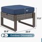 Sunwell Garden Patio Ottoman with Gray Frame in Navy (Set of 2), , large