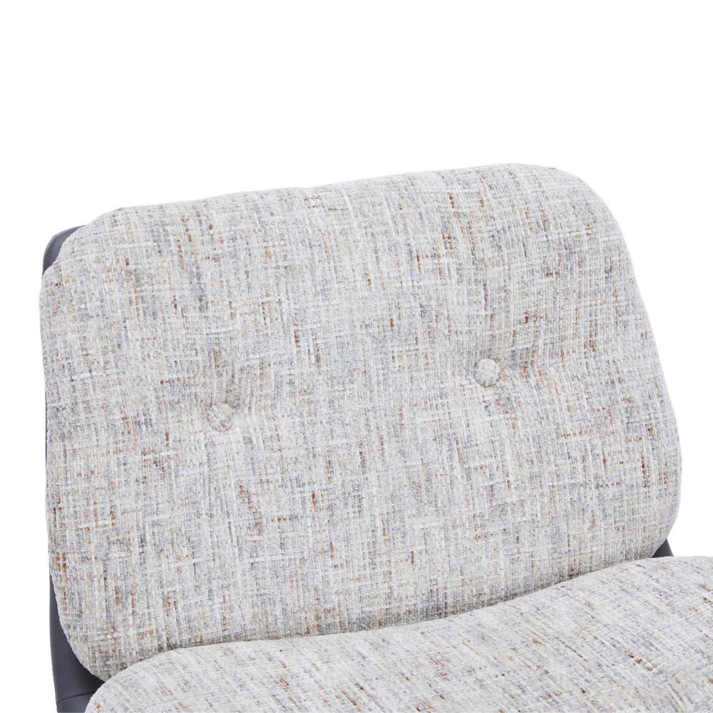 Impressions Vanity Alicia Vanity Chair with White Tweed Cushion in Black, , large
