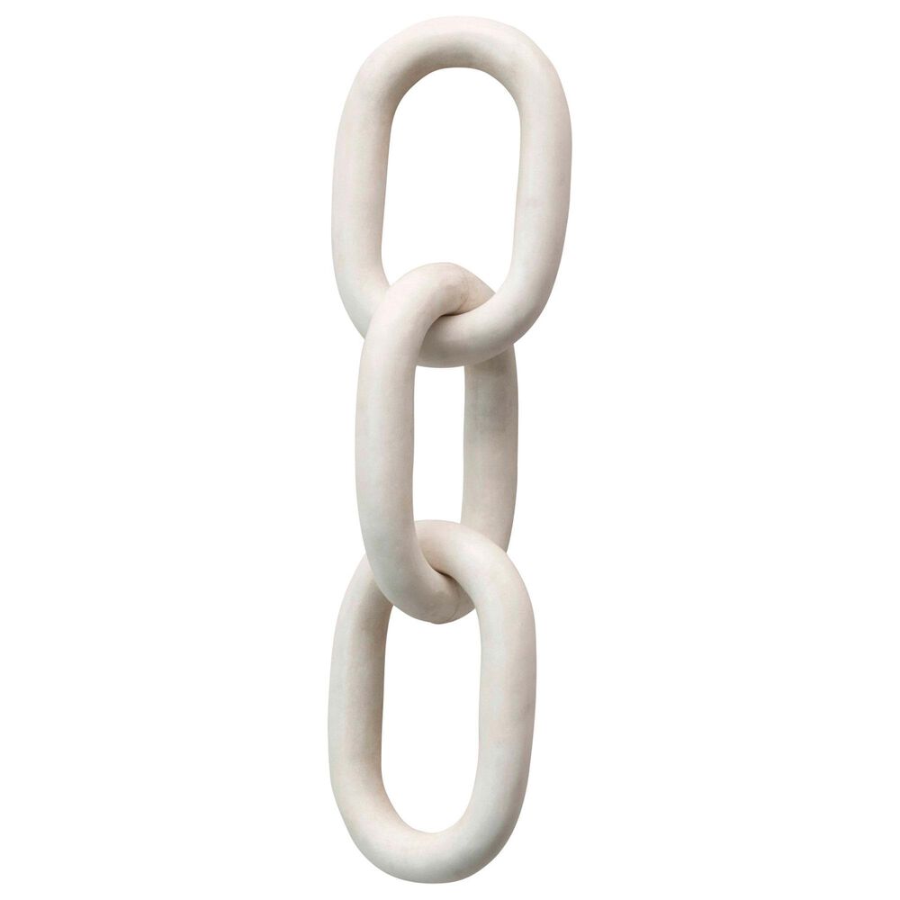 Creative Coop 13" Decorative Marble Chain Link Figurine in White, , large