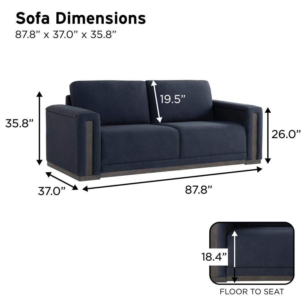 Lifestyle Solutions Riles Stationary Storage Sofa in Navy Blue, , large