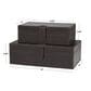 Maple and Jade 10" 2-Piece Handmade Storage Decorative Box Set in Dark Brown, , large