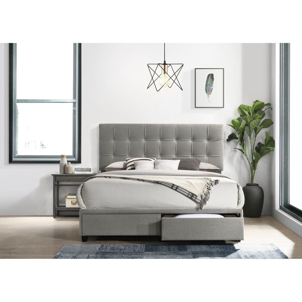 Mayberry Hill Hacienda Queen Upholstered Storage Bed in Tacoma Gray, , large