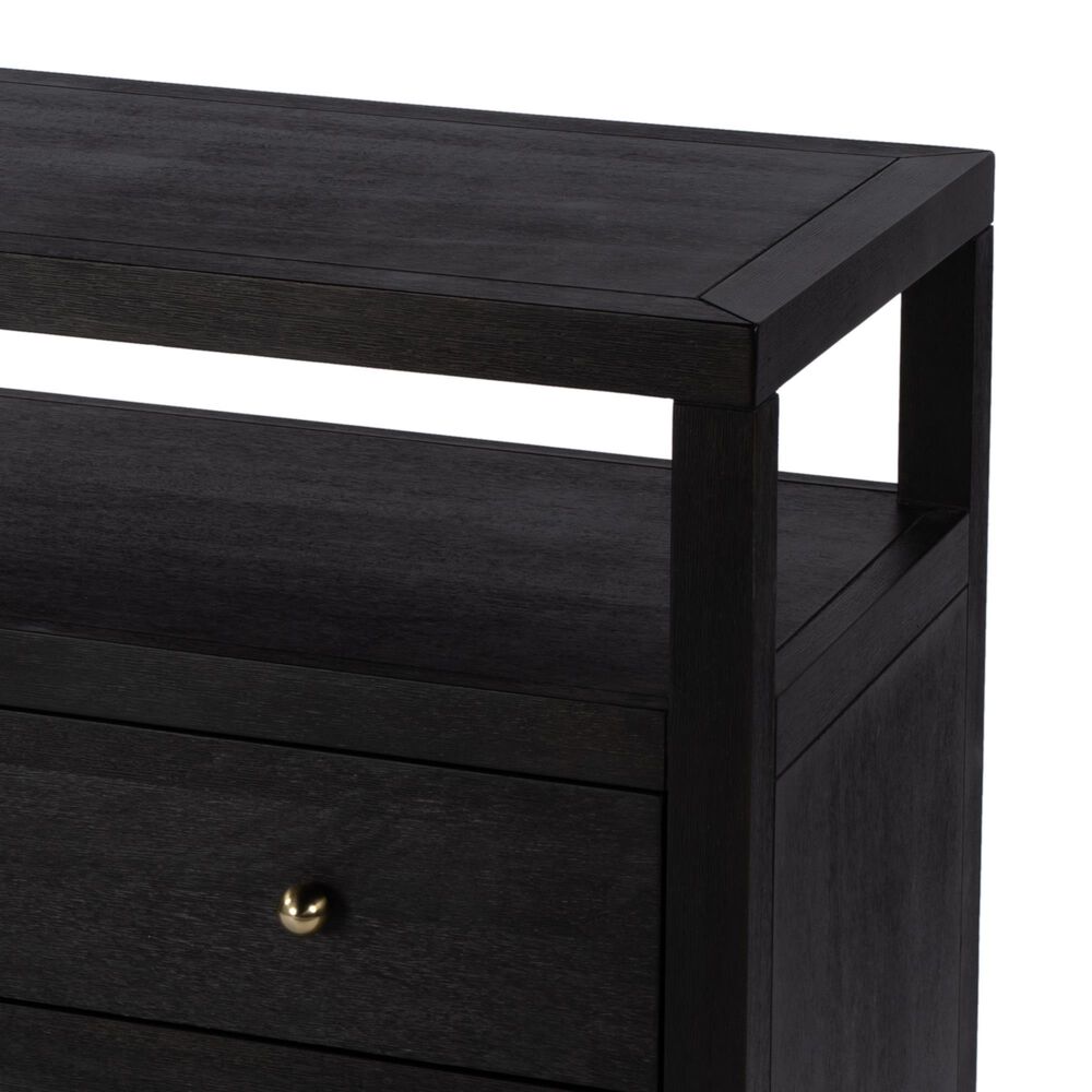 Butler Specialty Company Nora 2-Drawer Wide Nightstand with Open Shelf in Coffee Brown, , large