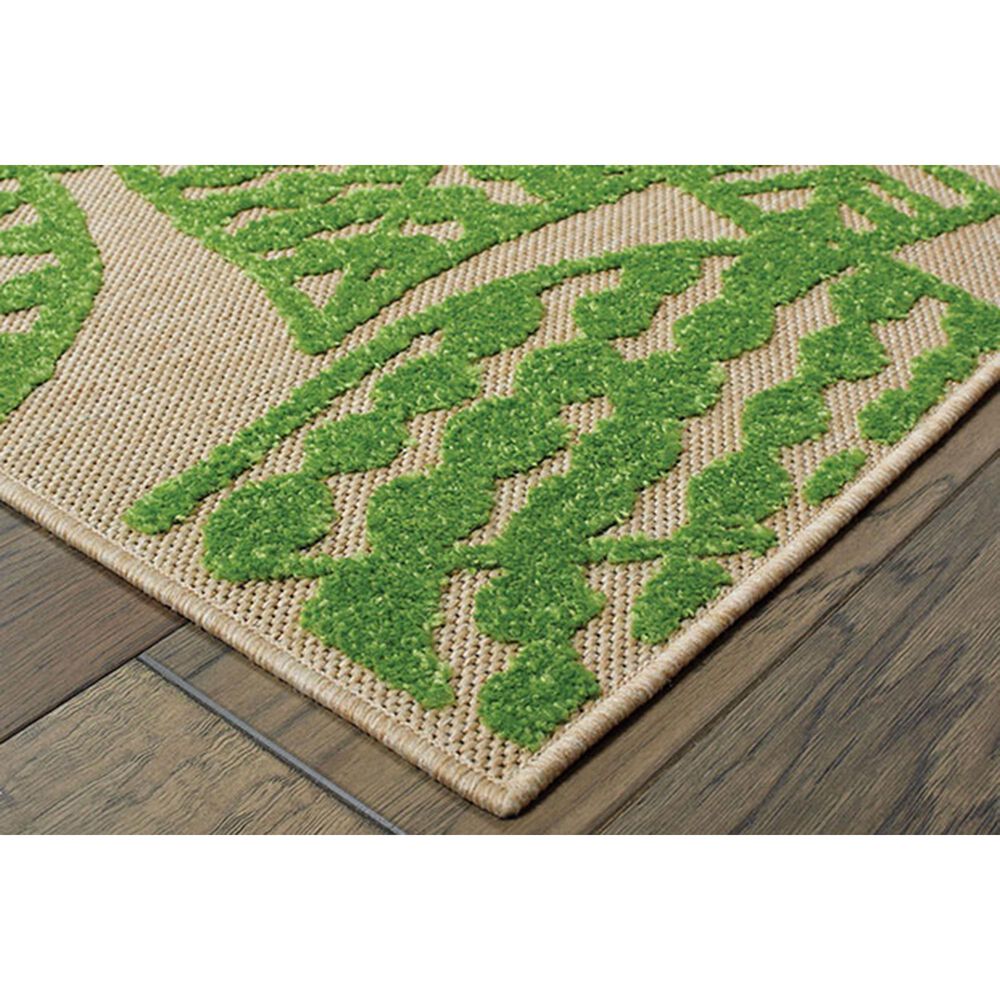 Oriental Weavers Cayman 566F 9&#39;10&quot; x 12&#39;10&quot; Sand and Green Area Rug, , large