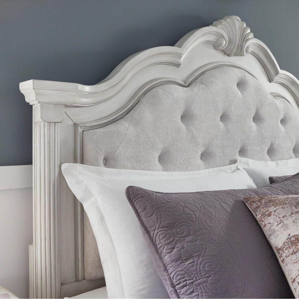 Ashley Montelaine Queen Upholstered Panel Bed in Antique White, , large