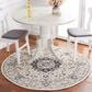 Safavieh Micro-Loop Oriental 5" Round Ivory and Navy Area Rug, , large
