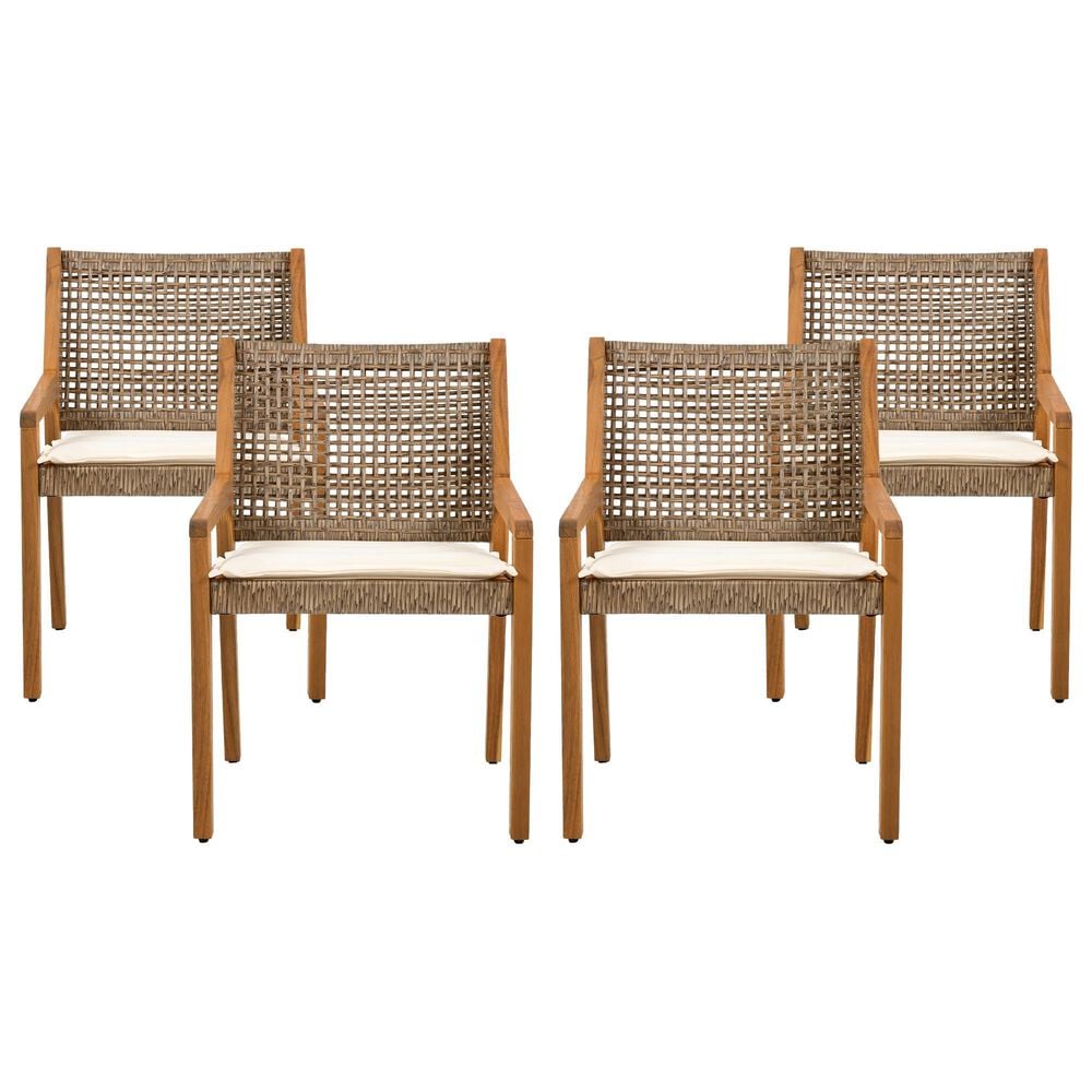 Hearth and Haven Outdoor Dining Chair in Cream (Set of 4), , large