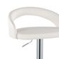 LumiSource Grotto Swivel Adjustable Bar Stool with White Faux Leather Upholstery in Chrome (Set of 2), , large
